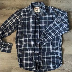 Wrangler Men's Navy Plaid Shirt